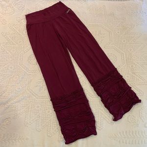 Matilda Jane Finn Pant - Burgundy w/ Ruffle Bottom